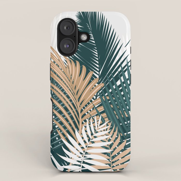 Gold and Green Palm Leaves iPhone Case Gallery Image 1