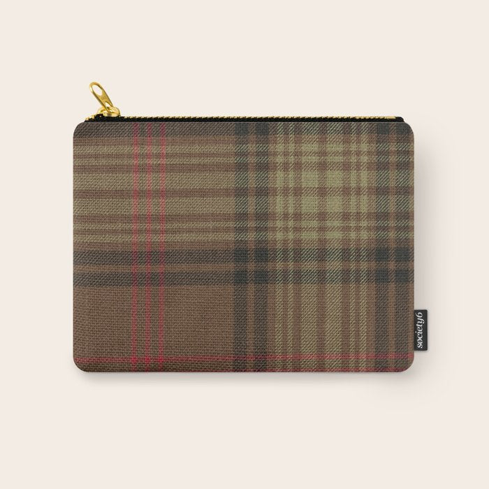 Vintage Brown Tartan Plaid Pattern Carry All Pouch Gallery Image 1