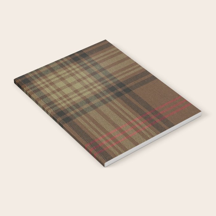 Vintage Brown Tartan Plaid Pattern Notebook Gallery Image 2