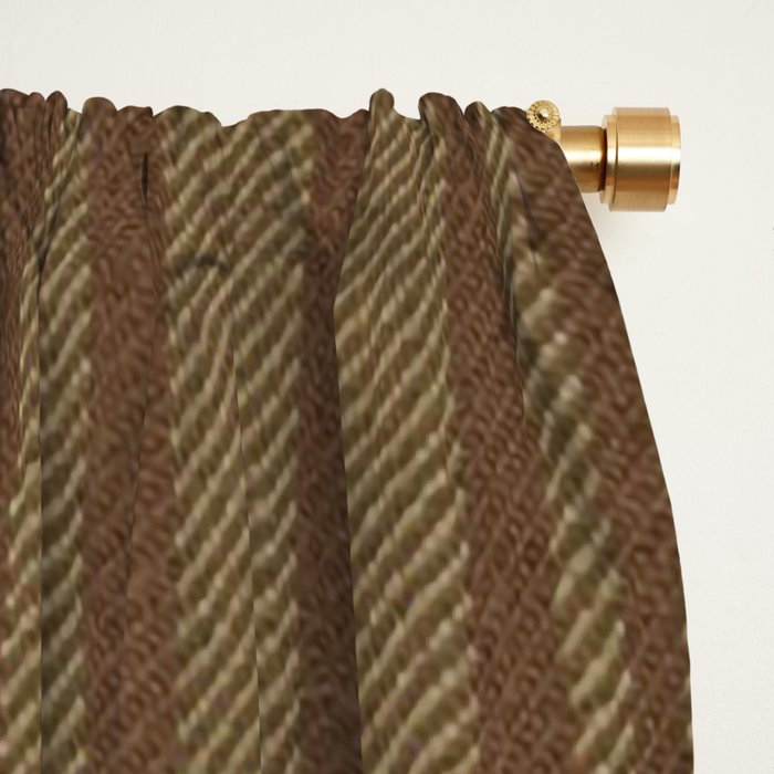 Vintage Brown Tartan Plaid Pattern Window Curtain Gallery Image 2