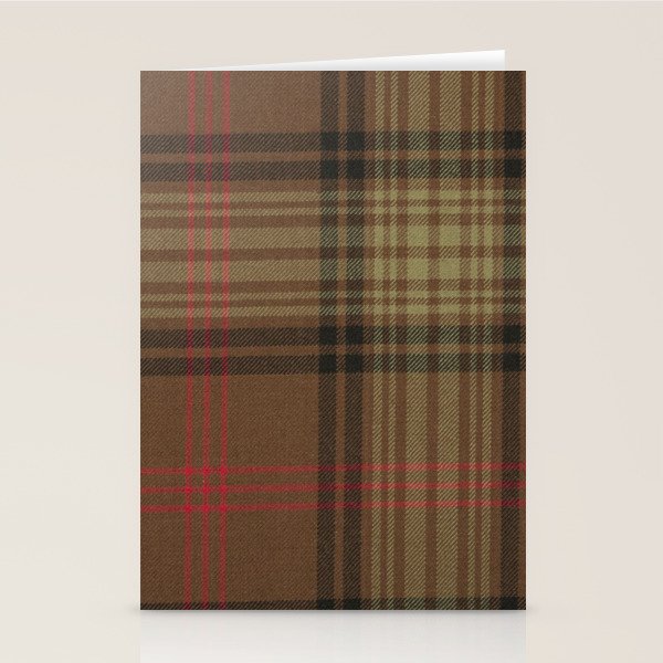 Vintage Brown Tartan Plaid Pattern Stationery Card Gallery Image 2