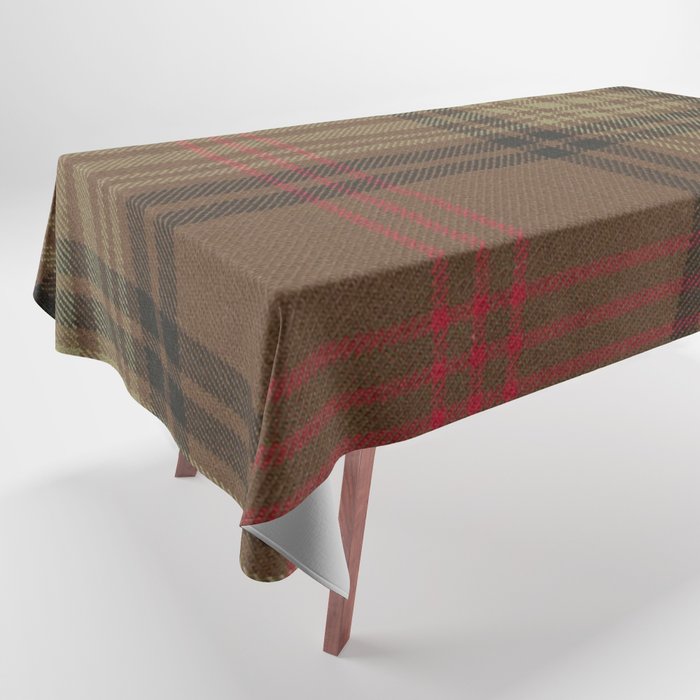 Vintage Brown Tartan Plaid Pattern Tablecloth Gallery Image 1