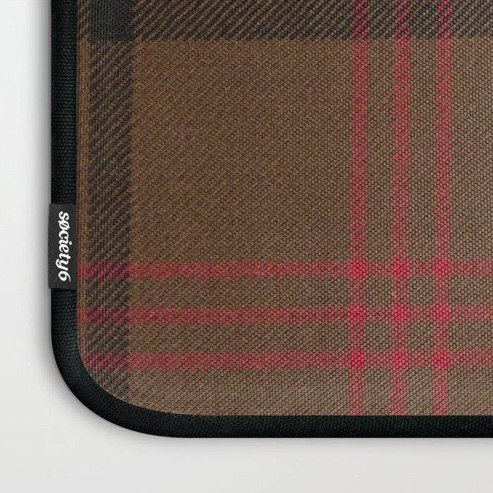 Vintage Brown Tartan Plaid Pattern Laptop Sleeve Gallery Image 3