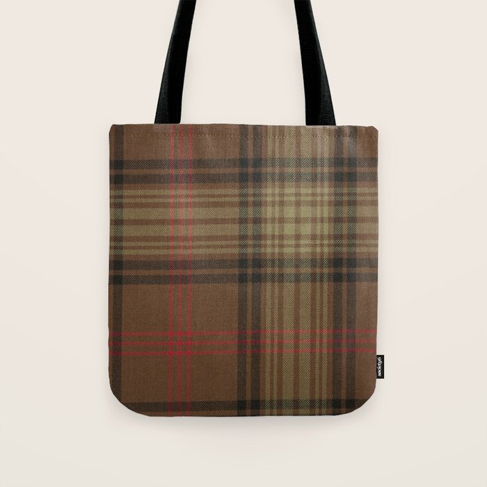 Vintage Brown Tartan Plaid Pattern Tote Bag Gallery Image 1