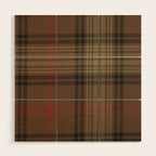 Vintage Brown Tartan Plaid Pattern Wood Wall Art Gallery Image 1