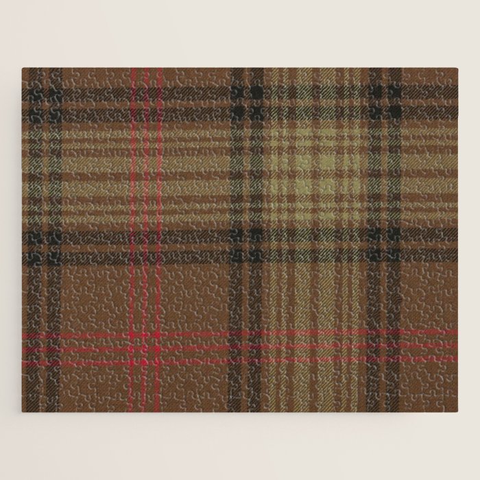 Vintage Brown Tartan Plaid Pattern Jigsaw Puzzle Gallery Image 1