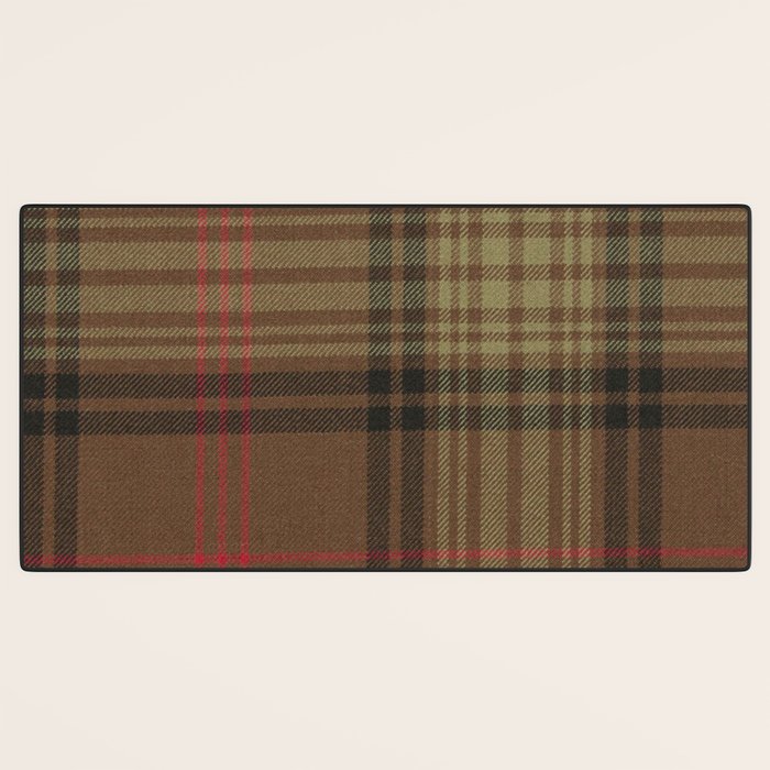 Vintage Brown Tartan Plaid Pattern Desk Mat Gallery Image 3