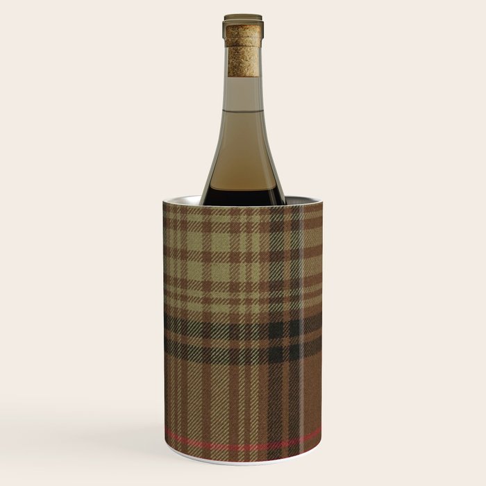 Vintage Brown Tartan Plaid Pattern Wine Chiller Gallery Image 3