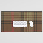 Vintage Brown Tartan Plaid Pattern Desk Mat Gallery Image 1