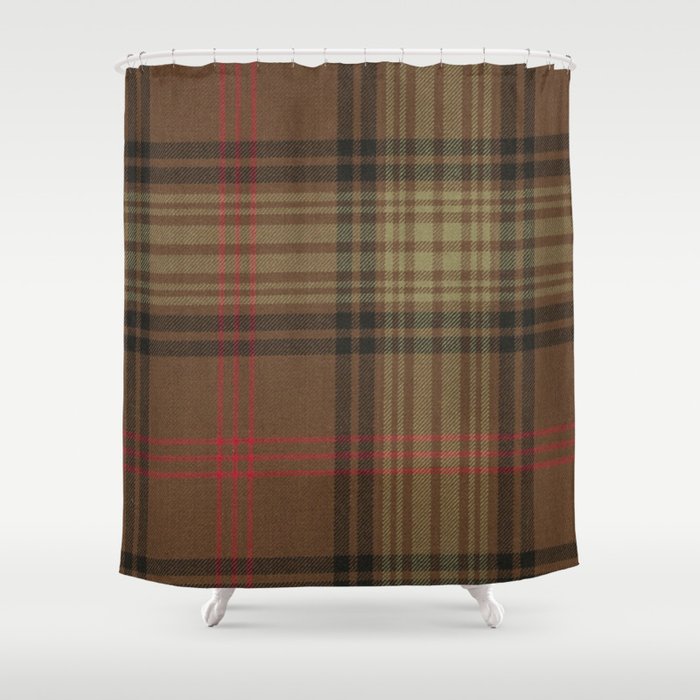 Vintage Brown Tartan Plaid Pattern Shower Curtain Gallery Image 1