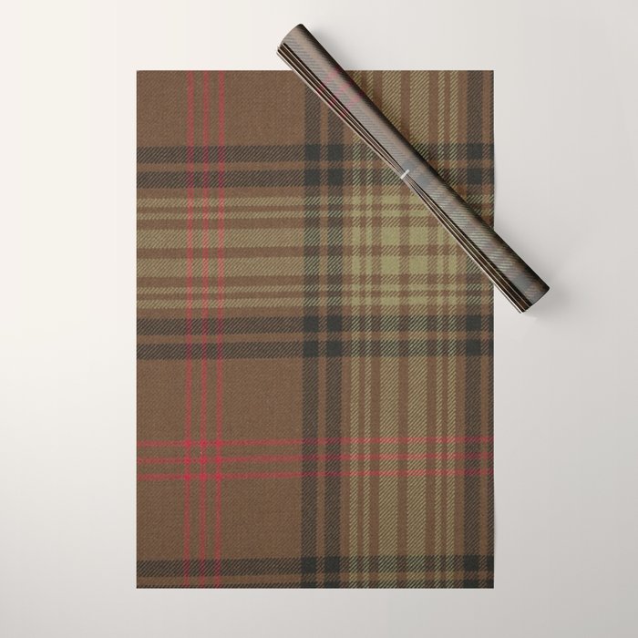 Vintage Brown Tartan Plaid Pattern Wrapping Paper Gallery Image 1