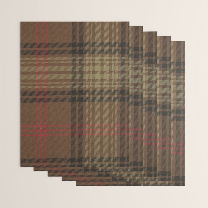 Vintage Brown Tartan Plaid Pattern Wrapping Paper Gallery Image 3