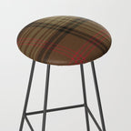 Vintage Brown Tartan Plaid Pattern Stool Gallery Image 2