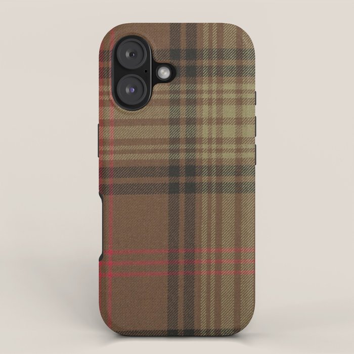 Vintage Brown Tartan Plaid Pattern iPhone Case Gallery Image 1