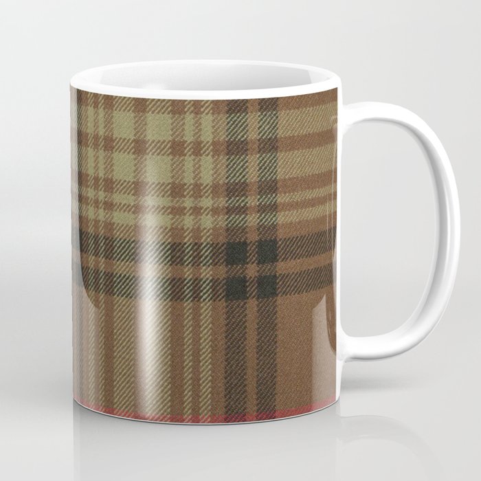 Vintage Brown Tartan Plaid Pattern Coffee Mug Gallery Image 1