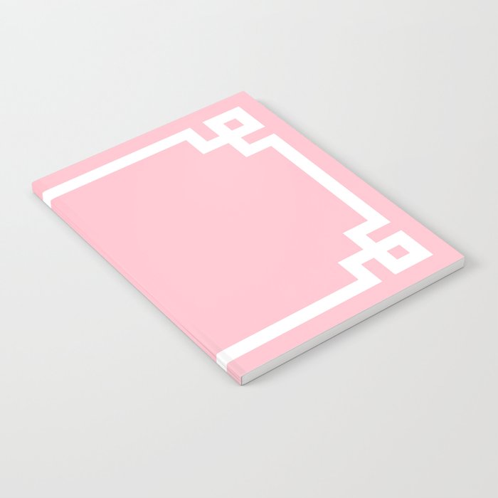 Pink and White Greek Key Border Notebook Gallery Image 2