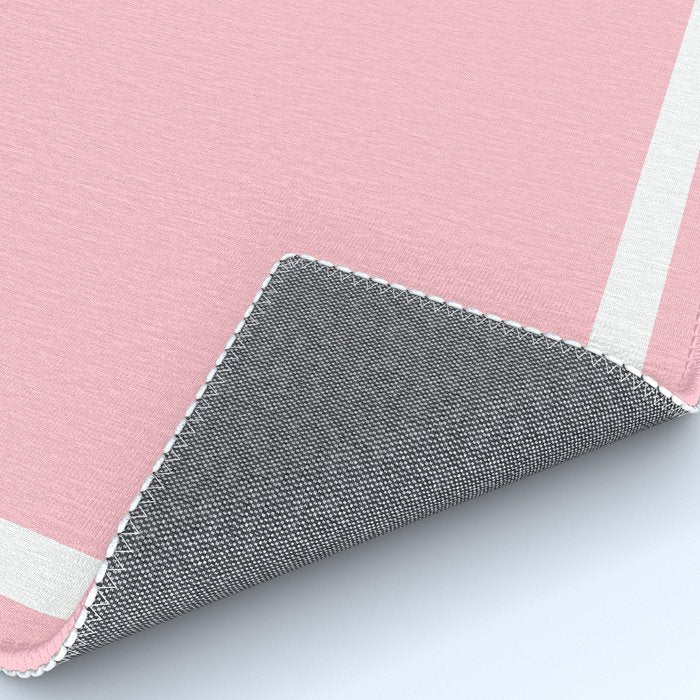 Pink and White Greek Key Border Rug Gallery Image 4