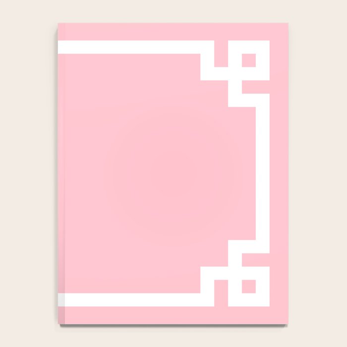 Pink and White Greek Key Border Notebook Gallery Image 4