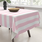 Pastel Pink Candy Stripe Pattern Tablecloth Gallery Image 3