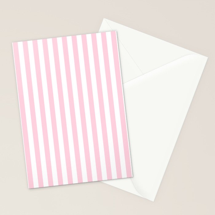 Pastel Pink Candy Stripe Pattern Stationery Card Gallery Image 2