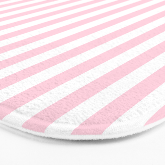 Pastel Pink Candy Stripe Pattern Bath Mat Gallery Image 3