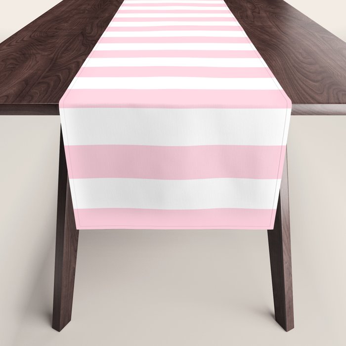 Pastel Pink Candy Stripe Pattern Table Runner Gallery Image 1