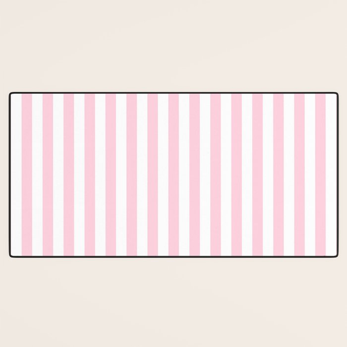 Pastel Pink Candy Stripe Pattern Desk Mat Gallery Image 3