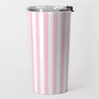 Pastel Pink Candy Stripe Pattern Travel Mug Gallery Image 2