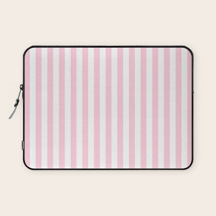 Pastel Pink Candy Stripe Pattern Laptop Sleeve Gallery Image 1