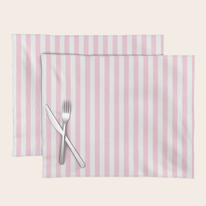 Pastel Pink Candy Stripe Pattern Placemat Gallery Image 1