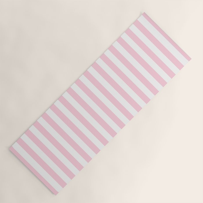 Pastel Pink Candy Stripe Pattern Yoga Mat Gallery Image 1