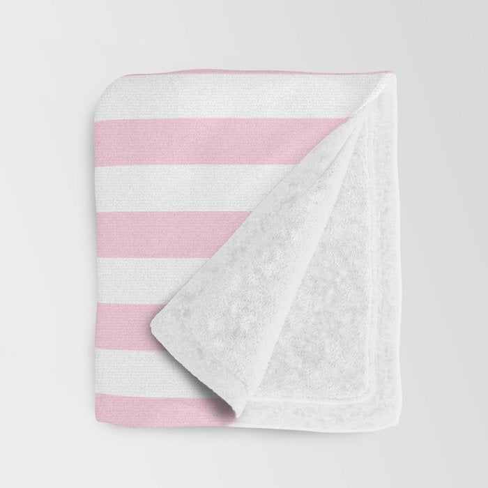 Pastel Pink Candy Stripe Pattern Throw Blanket Gallery Image 3