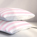 Pastel Pink Candy Stripe Pattern Pillow Sham Gallery Image 3