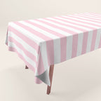 Pastel Pink Candy Stripe Pattern Tablecloth Gallery Image 1
