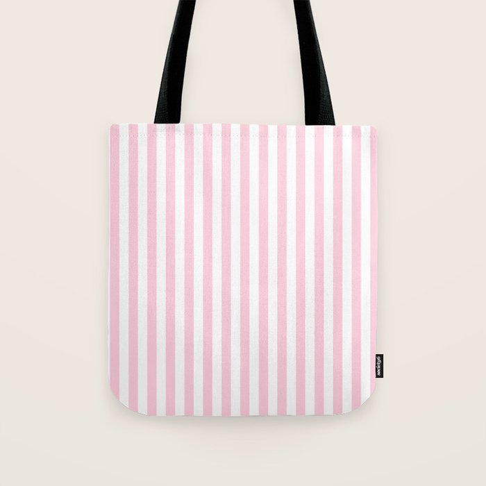 Pastel Pink Candy Stripe Pattern Tote Bag Gallery Image 1