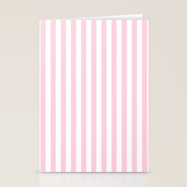 Pastel Pink Candy Stripe Pattern Stationery Card Gallery Image 1