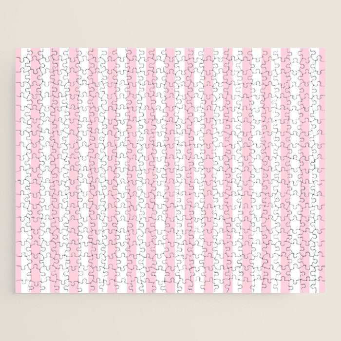Pastel Pink Candy Stripe Pattern Jigsaw Puzzle Gallery Image 1