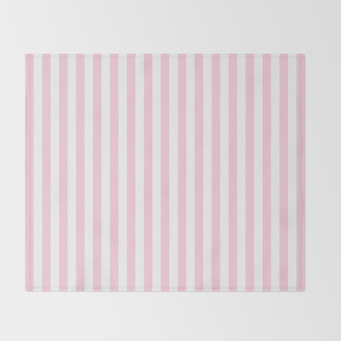 Pastel Pink Candy Stripe Pattern Throw Blanket Gallery Image 2