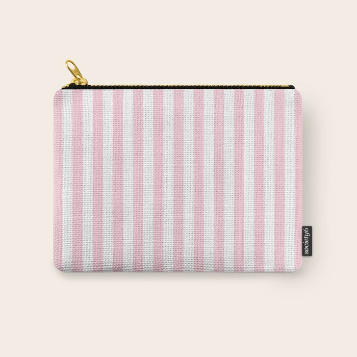 Pastel Pink Candy Stripe Pattern Carry All Pouch Gallery Image 1