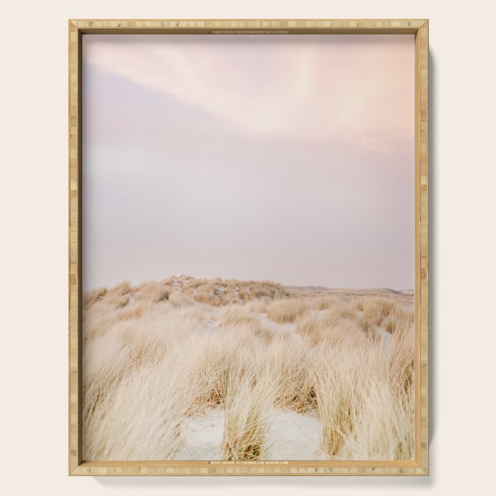 Pastel coastal sky | Ameland island fine art travel photography | The Netherlands Serving Tray Gallery Image 1