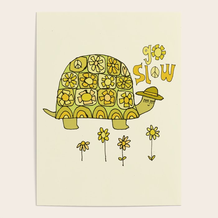 go slow retro turtle // art by surfy birdy Poster Gallery Image 4