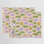 Go Fish - Green, Very Peri, beige Placemat Gallery Image 1