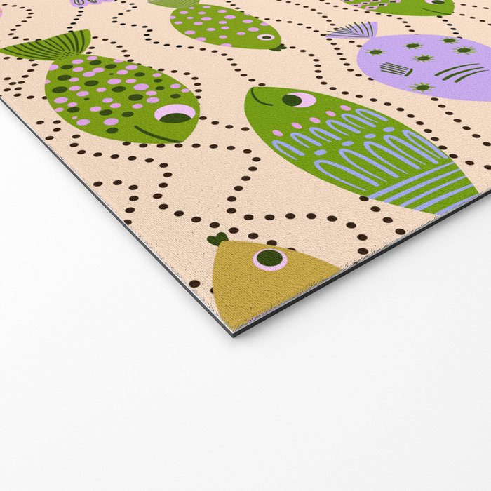 Go Fish - Green, Very Peri, beige Welcome Mat Gallery Image 2