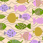 Go Fish - Green, Very Peri, beige Coffee Mug Gallery Image 2