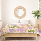 Go Fish - Green, Very Peri, beige Duvet Cover Gallery Image 3