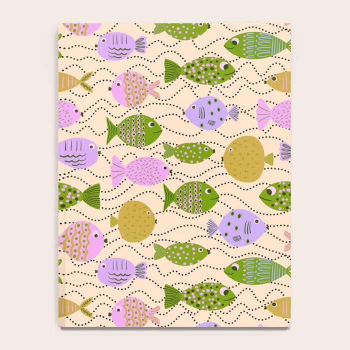 Go Fish - Green, Very Peri, beige Notebook Gallery Image 4