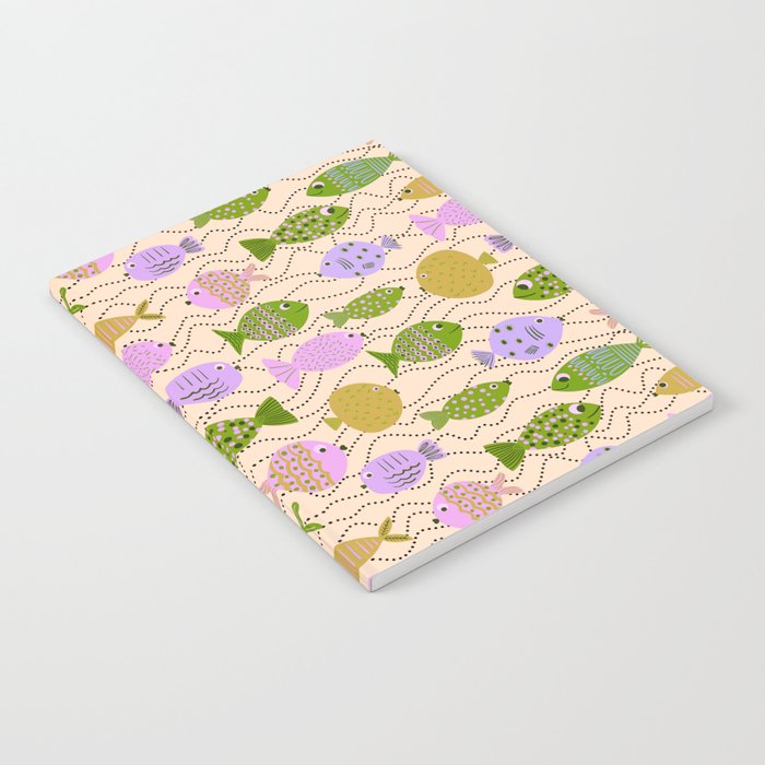 Go Fish - Green, Very Peri, beige Notebook Gallery Image 1