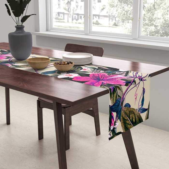 Pattern antique botanical flowers Table Runner Gallery Image 2