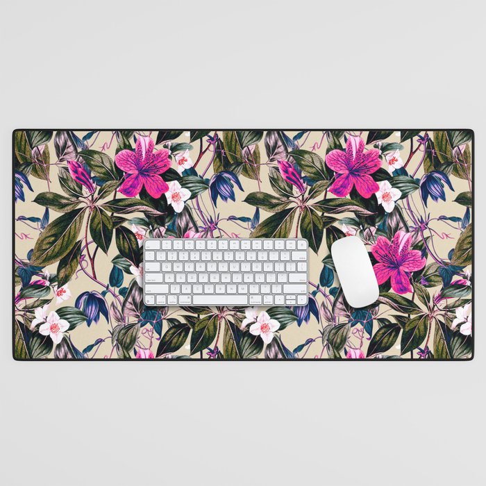 Pattern antique botanical flowers Desk Mat Gallery Image 1