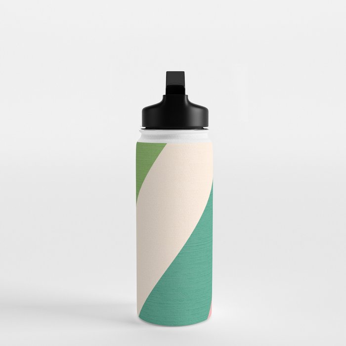 Festive Chevron Pattern Close-up - Red, Pink & Green Water Bottle Gallery Image 3
